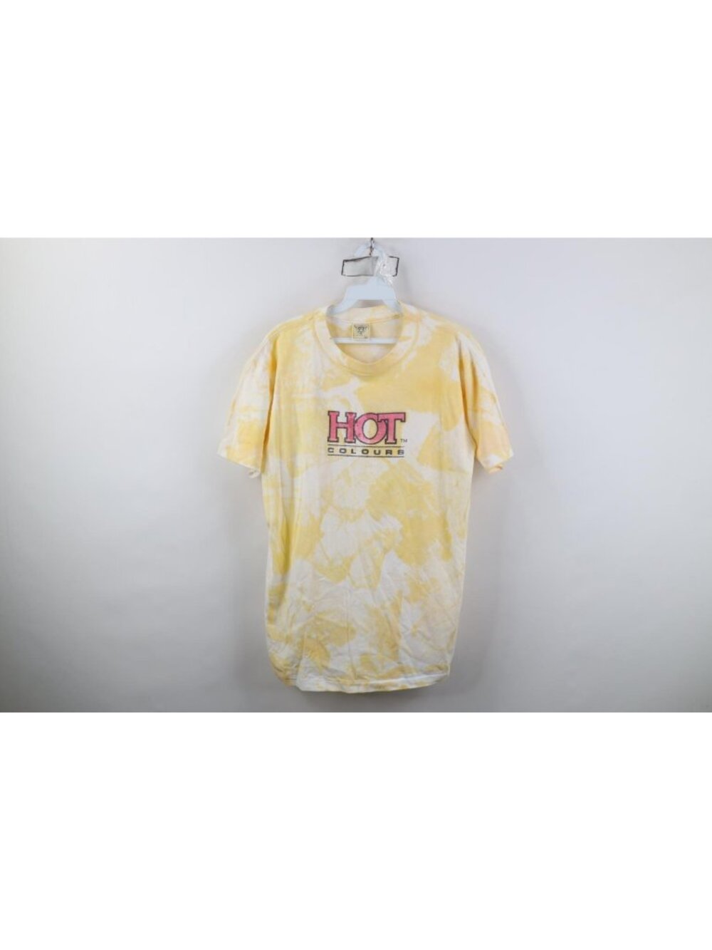 Vintage 90s Streetwear Mens Large Spell Out Hot Colours Acid Wash T-Shirt USA